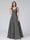 A-Line V-Neck Sleeveless Floor-Length Satin Bridesmaid Dresses With Pockets
