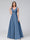 A-Line V-Neck Sleeveless Floor-Length Satin Bridesmaid Dresses With Pockets
