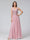 A-Line V-Neck Sleeveless Long Chiffon Dresses with Lace Appliques & Rhinestones