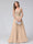 A-Line V-Neck Sleeveless Long Chiffon Dresses with Lace Appliques & Rhinestones