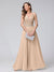 A-Line V-Neck Sleeveless Long Chiffon Dresses with Lace Appliques & Rhinestones