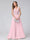 A-Line V-Neck Sleeveless Long Chiffon Dresses with Lace Appliques & Rhinestones