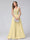 A-Line V-Neck Sleeveless Long Chiffon Dresses with Lace Appliques & Rhinestones