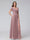 A-Line V-Neck Ruffles Short Sleeves Long Chiffon Dresses With Split Side & Pockets