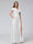 A-Line V-Neck Ruffles Short Sleeves Long Chiffon Dresses With Split Side & Pockets
