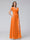 A-Line V-Neck Ruffles Short Sleeves Long Chiffon Dresses With Split Side & Pockets
