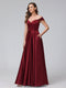 A-Line Off-the-Shoulder Sweetheart Satin Maxi Dresses with Pockets