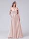 A-Line Off-the-Shoulder Sweetheart Satin Maxi Dresses with Pockets