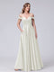 A-Line Off-the-Shoulder Sweetheart Satin Maxi Dresses with Pockets