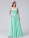 A-Line Off-the-Shoulder Sweetheart Satin Maxi Dresses with Pockets