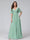 A-Line V-Neck Half Sleeves Long Chiffon Bridesmaid Dresses with Ruffles Split Side Pockets