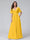 A-Line V-Neck Half Sleeves Long Chiffon Bridesmaid Dresses with Ruffles Split Side Pockets
