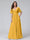 A-Line V-Neck Half Sleeves Long Chiffon Bridesmaid Dresses with Ruffles Split Side Pockets