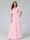 A-Line V-Neck Half Sleeves Long Chiffon Bridesmaid Dresses with Ruffles Split Side Pockets