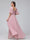 A-Line V-Neck Half Sleeves Long Chiffon Bridesmaid Dresses With Ruffles Pockets