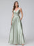 A-Line Sleeveless Long Silk Satin Bridesmaid Dresses with Pockets & Split Side