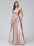 A-Line Sleeveless Long Silk Satin Bridesmaid Dresses with Pockets & Split Side