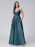 A-Line Sleeveless Long Silk Satin Bridesmaid Dresses with Pockets & Split Side