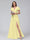 A-Line V-Neck Short Sleeves Long Chiffon Bridesmaid Dresses With Split Side