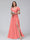 A-Line V-Neck Short Sleeves Long Chiffon Bridesmaid Dresses With Split Side