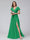 A-Line V-Neck Short Sleeves Long Chiffon Bridesmaid Dresses With Split Side