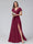 A-Line V-Neck Short Sleeves Long Chiffon Bridesmaid Dresses With Split Side