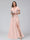 A-Line V-Neck Short Sleeves Long Chiffon Bridesmaid Dresses With Split Side