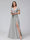 A-Line V-Neck Short Sleeves Long Chiffon Bridesmaid Dresses With Split Side