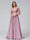 A-Line V-Neck Half Sleeves Applique Long Satin Bridesmaid Dresses With Split Side Pockets