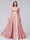 A-Line V-Neck Half Sleeves Applique Long Satin Bridesmaid Dresses With Split Side Pockets