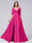 A-Line V-Neck Half Sleeves Applique Long Satin Bridesmaid Dresses With Split Side Pockets