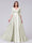 A-Line V-Neck Half Sleeves Applique Long Satin Bridesmaid Dresses With Split Side Pockets