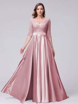 long sleeve mauve bridesmaid dress Formal Long Sleeve Mother of the Bride Long Tulle Dress LaDivine CD0182