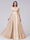 A-Line V-Neck Half Sleeves Applique Long Satin Bridesmaid Dresses With Split Side Pockets