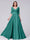 A-Line V-Neck Half Sleeves Applique Long Satin Bridesmaid Dresses With Split Side Pockets