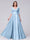 A-Line V-Neck Half Sleeves Applique Long Satin Bridesmaid Dresses With Split Side Pockets