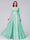 A-Line V-Neck Half Sleeves Applique Long Satin Bridesmaid Dresses With Split Side Pockets