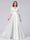 A-Line V-Neck Half Sleeves Applique Long Satin Bridesmaid Dresses With Split Side Pockets
