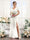 A-Line V-Neck Short Sleeves Split Side Floor-Length Chiffon Bridesmaid Dresses