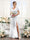 A-Line V-Neck Short Sleeves Split Side Floor-Length Chiffon Bridesmaid Dresses