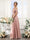 A-Line V-Neck Spaghetti Straps Split Side Floor-Length Chiffon Bridesmaid Dresses