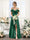 A-Line V-Neck Spaghetti Straps Split Side Floor-Length Chiffon Bridesmaid Dresses
