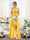 A-Line V-Neck Spaghetti Straps Split Side Floor-Length Chiffon Bridesmaid Dresses