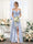 A-Line V-Neck Spaghetti Straps Split Side Floor-Length Chiffon Bridesmaid Dresses