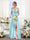 A-Line V-Neck Spaghetti Straps Split Side Floor-Length Chiffon Bridesmaid Dresses