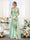 A-Line V-Neck Spaghetti Straps Split Side Floor-Length Chiffon Bridesmaid Dresses