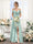 A-Line V-Neck Spaghetti Straps Split Side Floor-Length Chiffon Bridesmaid Dresses