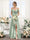 A-Line V-Neck Spaghetti Straps Split Side Floor-Length Chiffon Bridesmaid Dresses