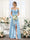 A-Line V-Neck Spaghetti Straps Split Side Floor-Length Chiffon Bridesmaid Dresses