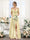 A-Line V-Neck Spaghetti Straps Split Side Floor-Length Chiffon Bridesmaid Dresses